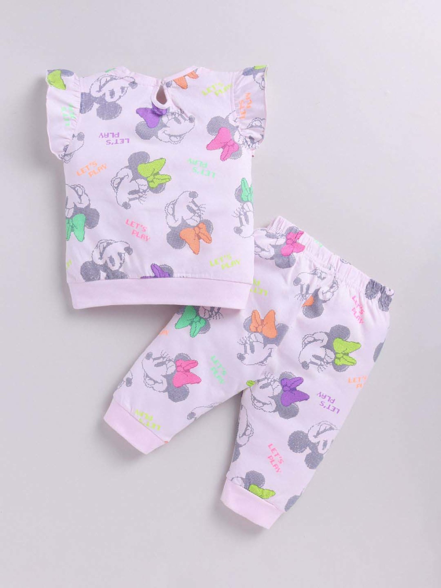 ANNIE Girls Pink & Purple Cotton Printed Co-ord set