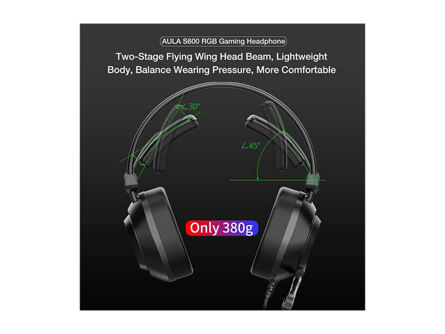 AULA S603 Wired Gaming Headset with Microphone Surround Sound, USB Dual 3.5mm Corded Volume Control Over-Ear Games Headphones, HD Noise Cancelling Mic for Phone PC/MAC Laptop