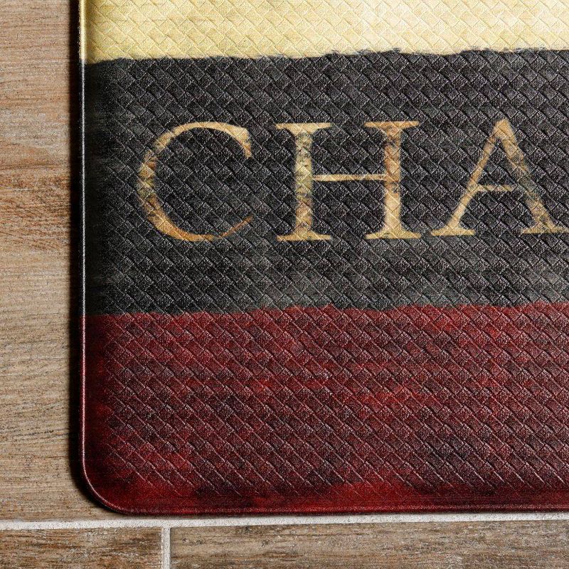 Home Dynamix 19" x 35" Parisian Wine Window Kitchen Mat Beige/Red