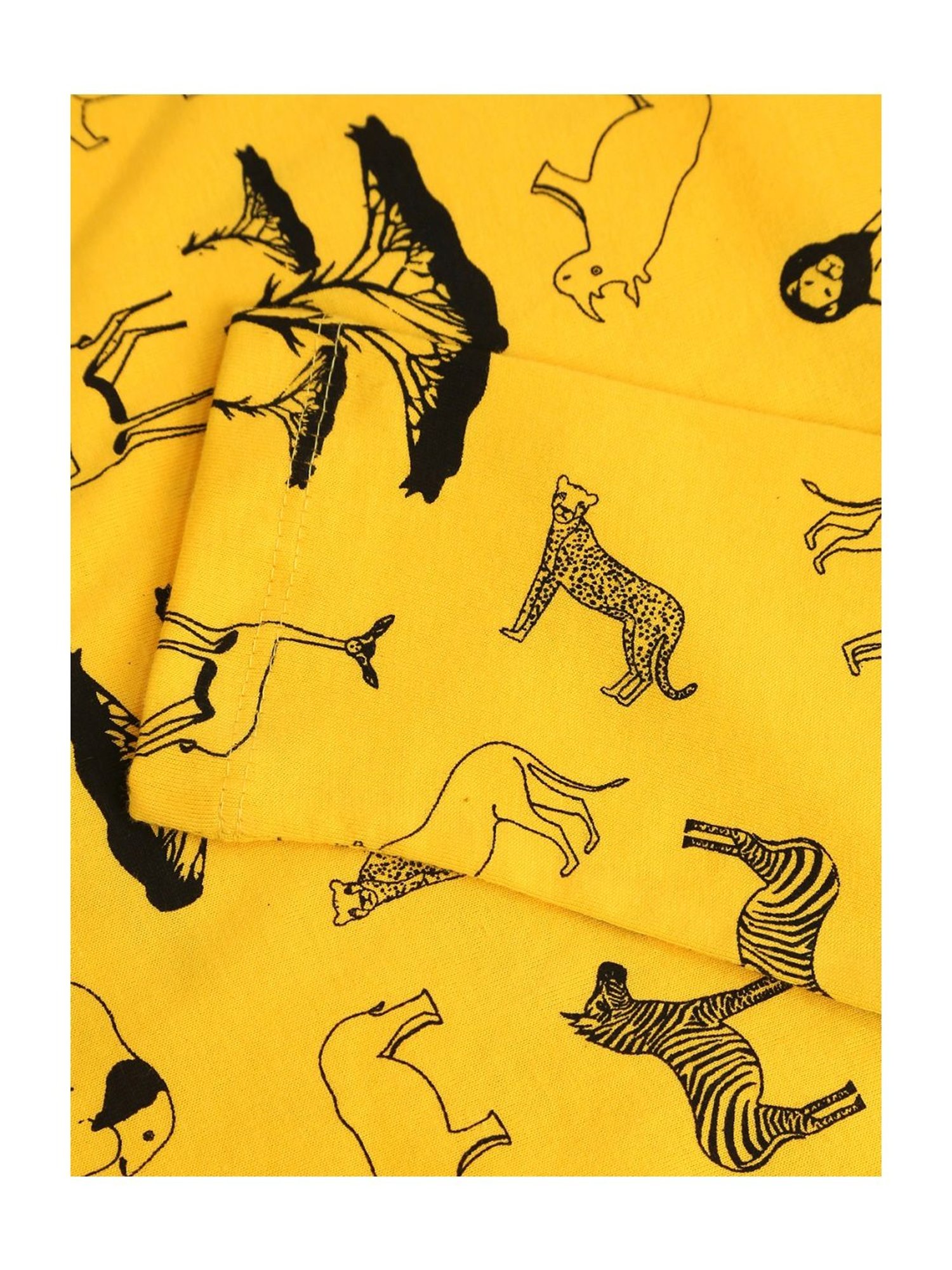 Kids Craft Yellow Cotton Printed T-Shirt & Pants