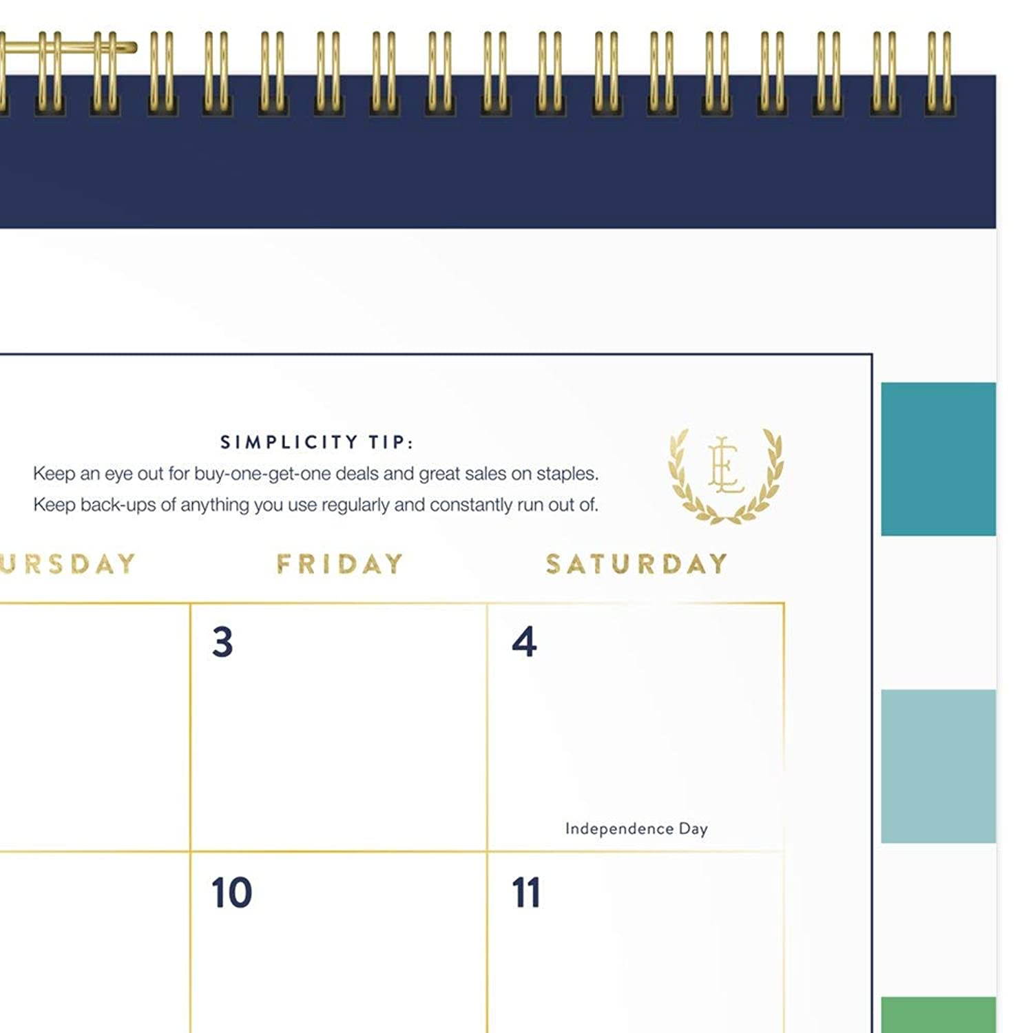 AT-A-GLANCE Academic Wall Calendar 2020-2021, Simplified For 15" x 12", Medium, Happy Stripe (EL400-707A-21)