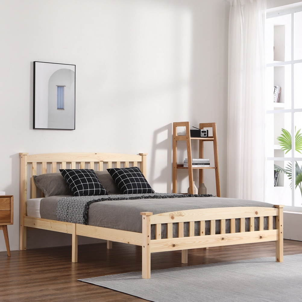Single Layer Vertical Bed Wooden Sleeping Bed Pine Home Bedroom Wood Bed