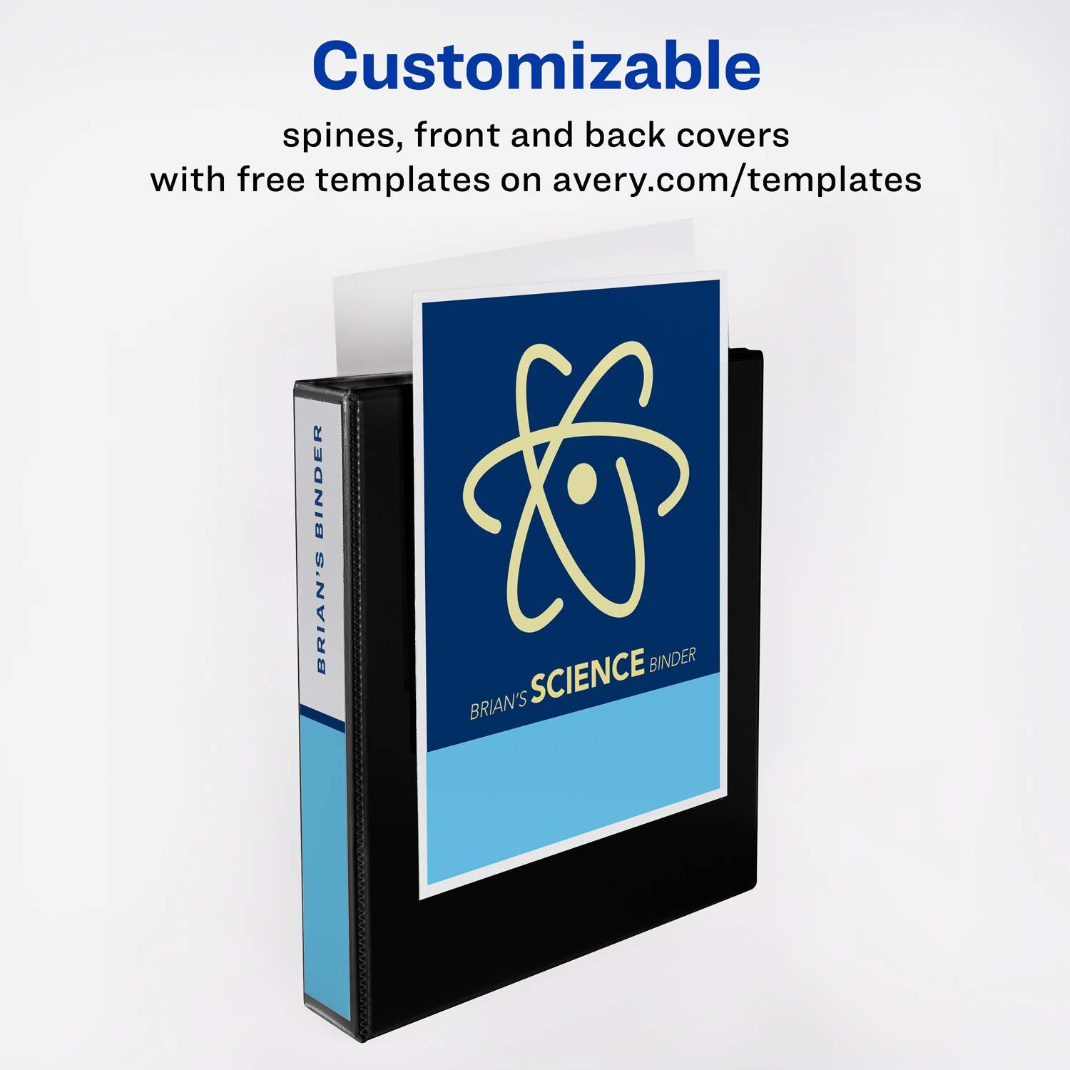 Avery 17021 Durable View Binder w/Slant Rings, 11 x 8 1/2, 1 1/2" Cap, Black