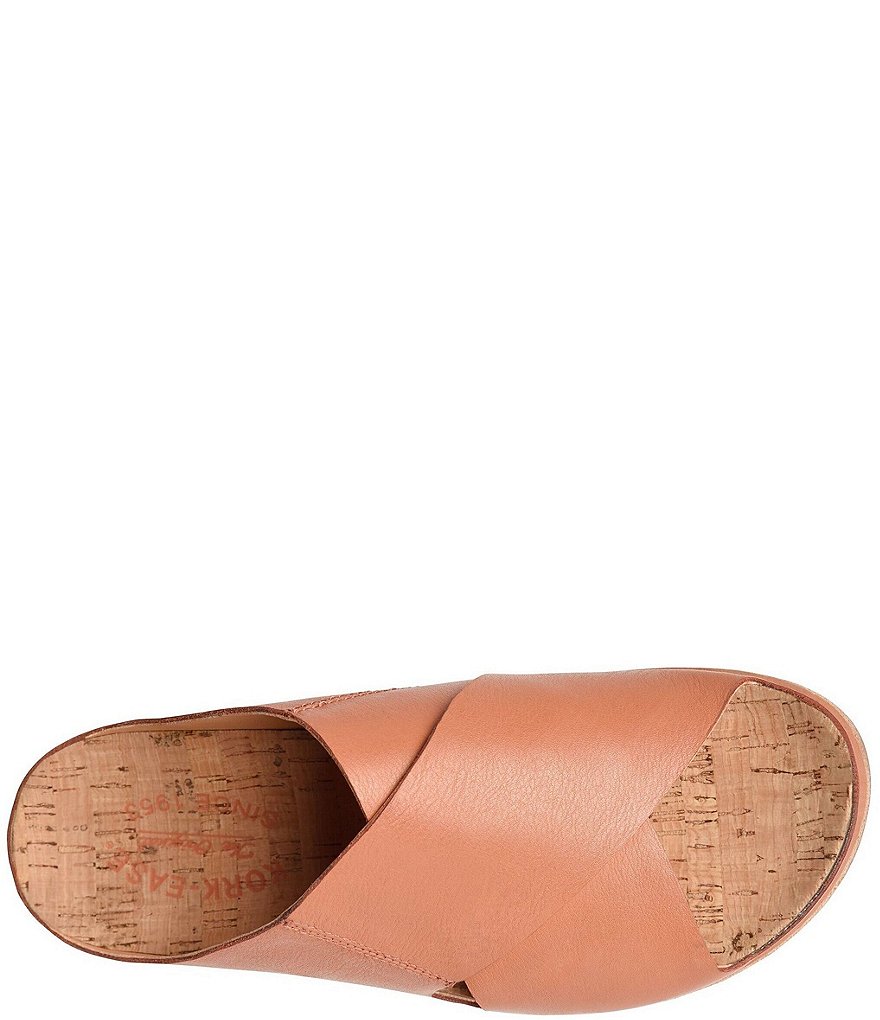 Kork-Ease Tutsi Cross Band Leather Slide Sandals