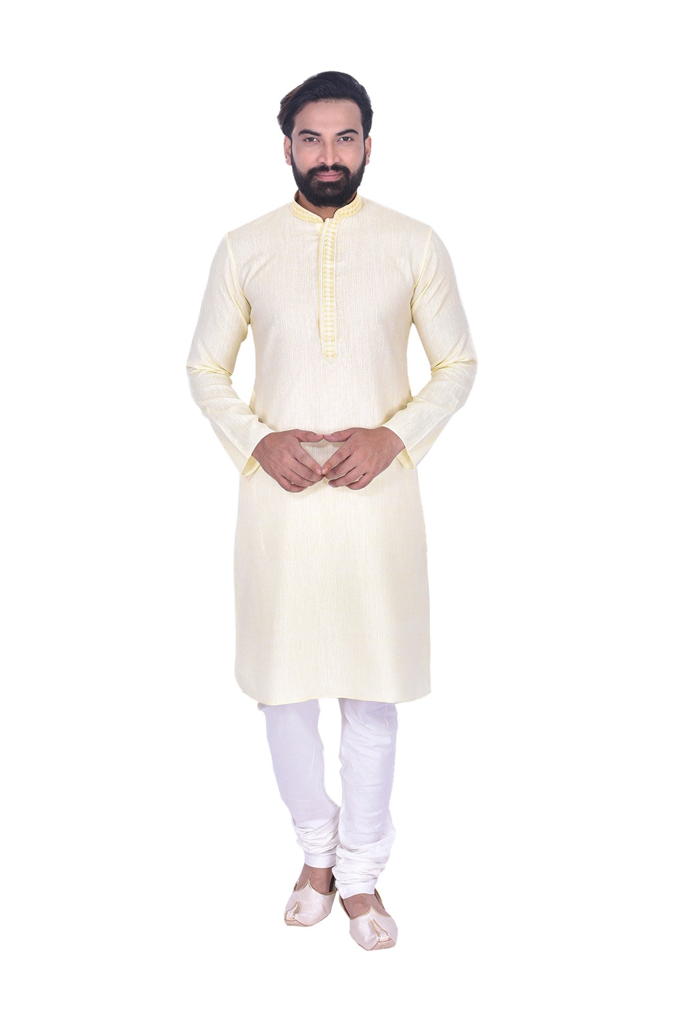 Sanwara White Regular Fit Chikankari Kurta & Churidar Set