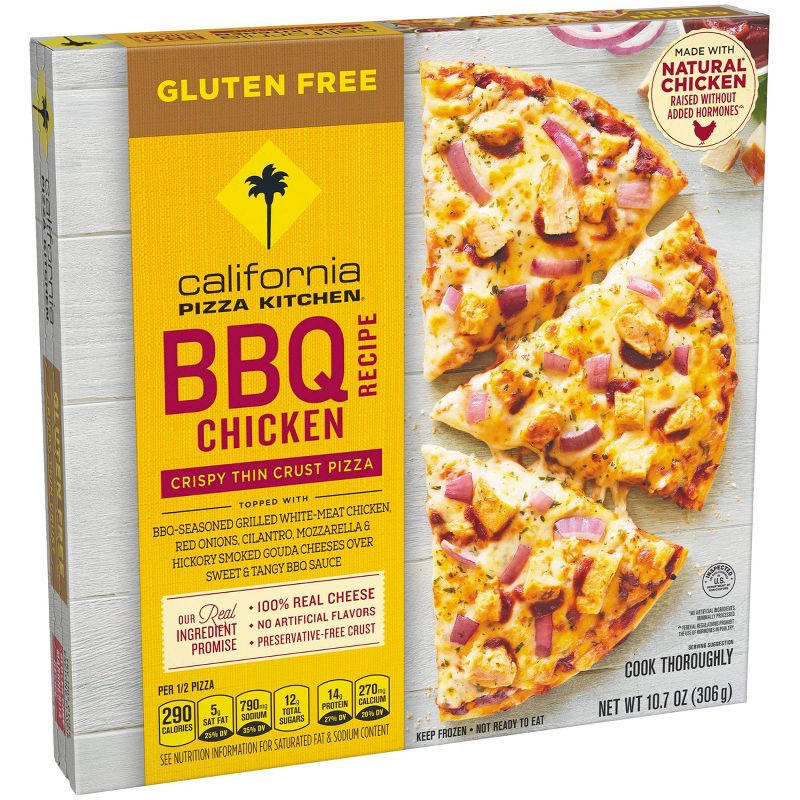 California Pizza Kitchen Gluten Free Crispy Thin Crust BBQ Recipe Chicken Frozen Pizza - 10.7oz