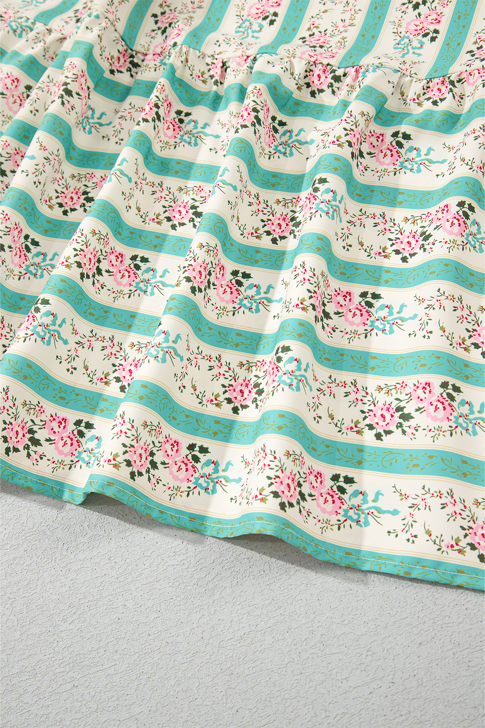 Multicolour Floral Print Split Neck Midi Dress