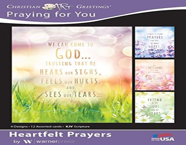 Heartfelt Prayers - Praying for You Greeting Cards _ KJV Scripture - (Box of 12)