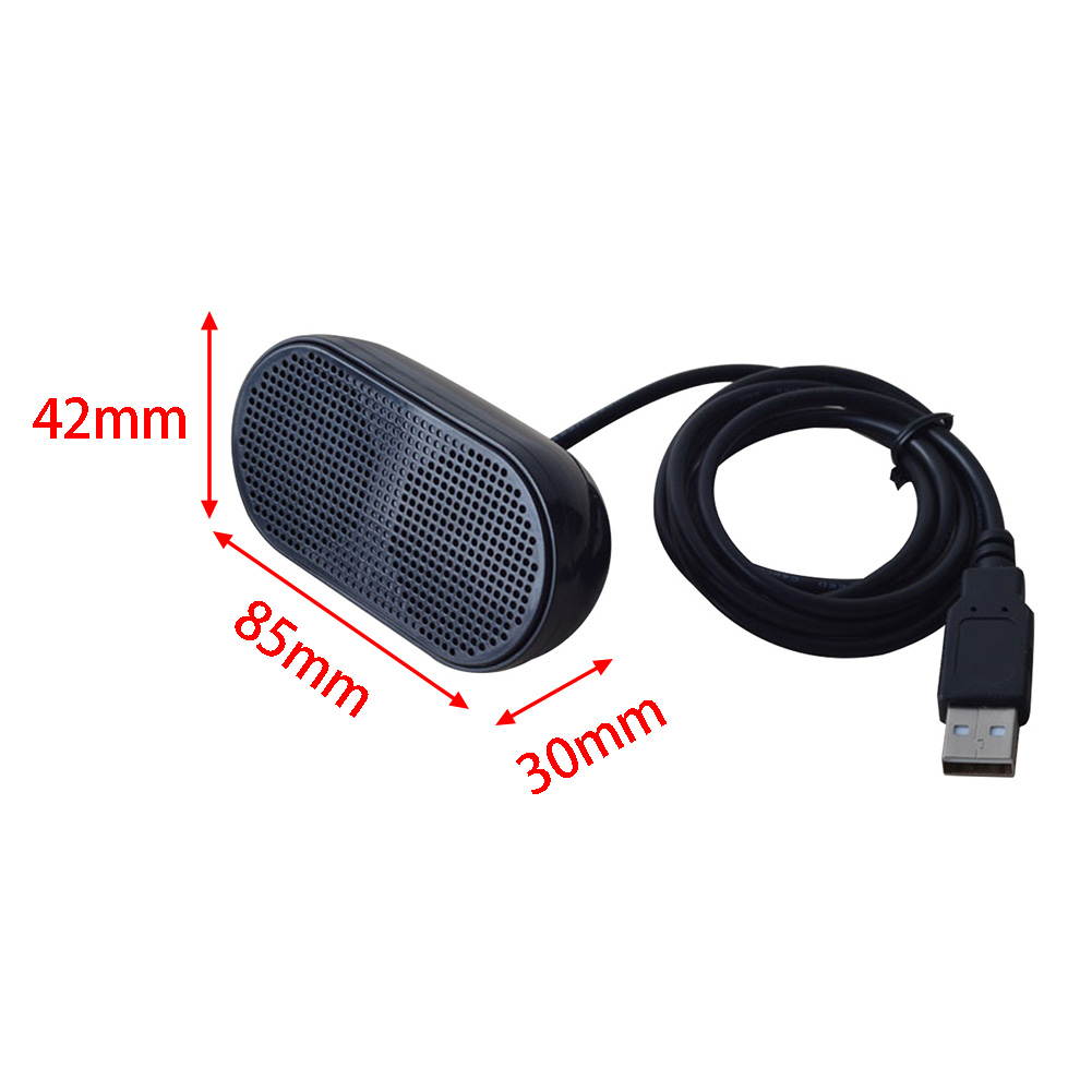 Portable USB Music Player Black Stereo Mini Speaker Unique For Notebook Laptop