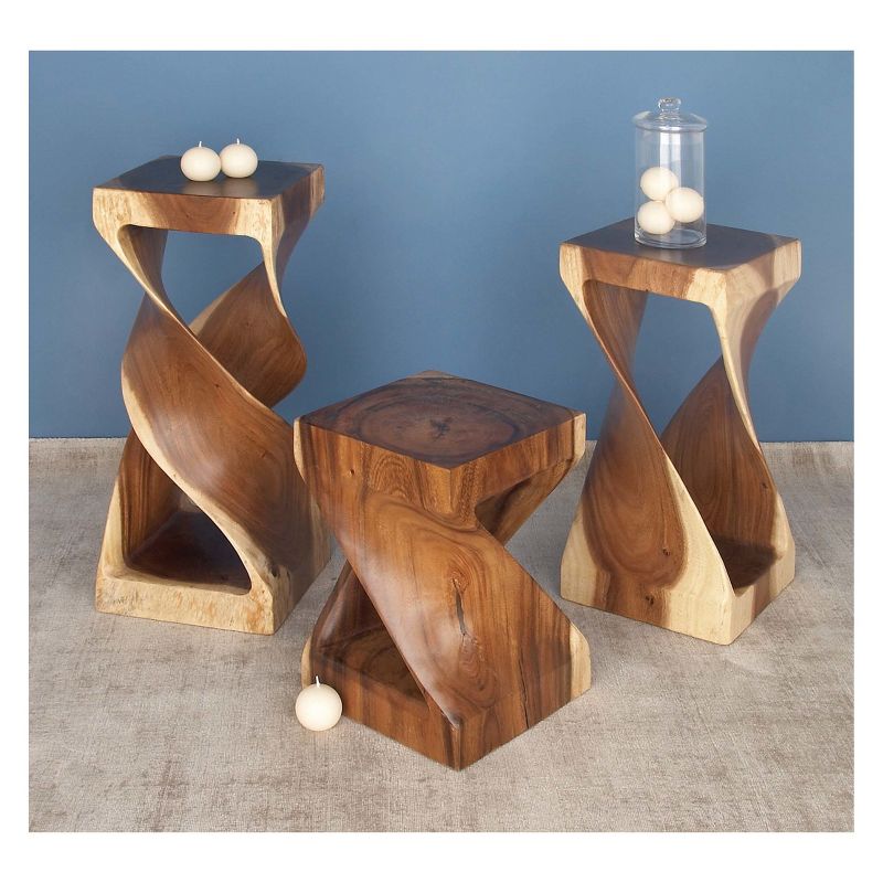 Suar Wood Square Accent Table Brown - Olivia & May