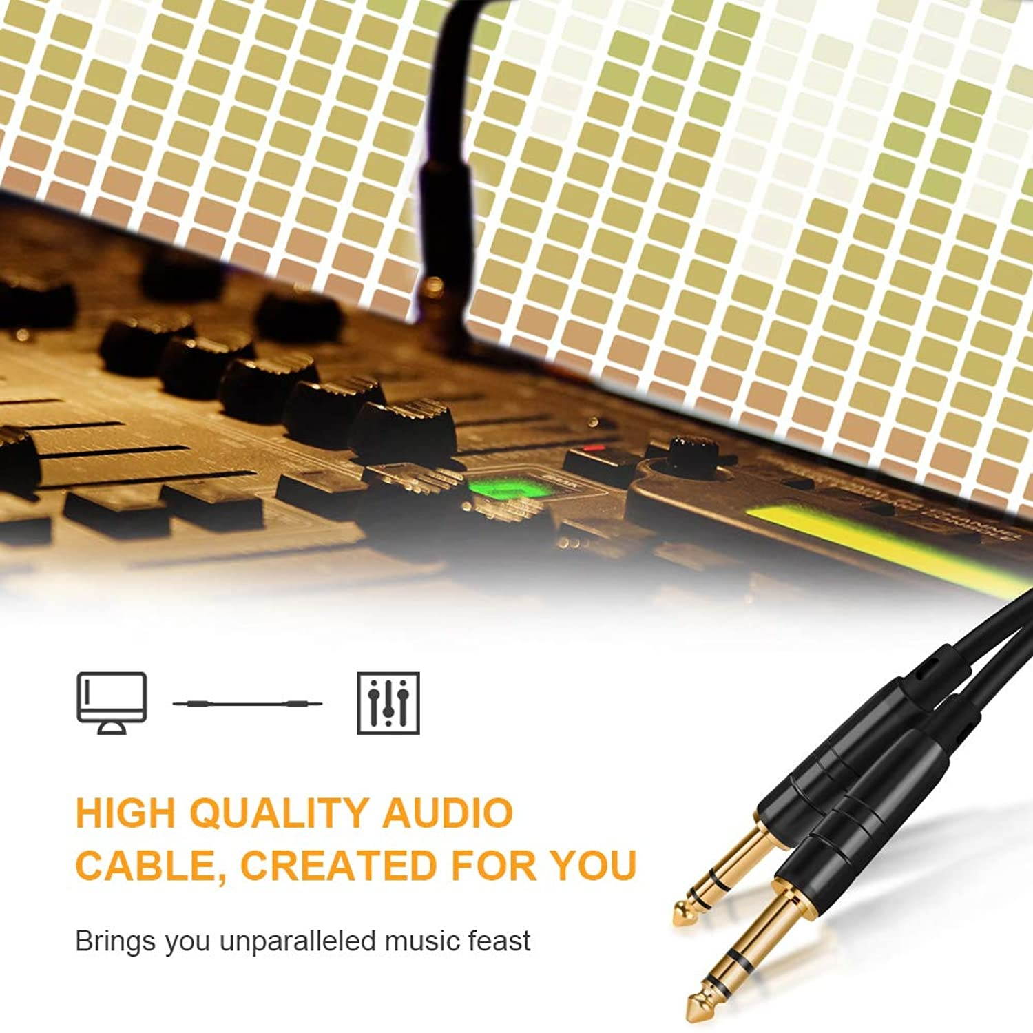 CableCreation 15 Feet 6.35mm 1/4" TRS to 6.35mm 1/4" TRS Balanced Stereo Audio Cable, Male to Male, 4.5 Meters/Black