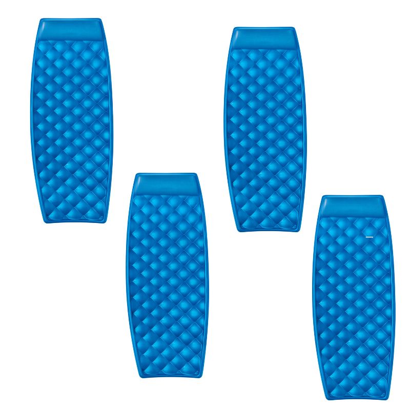 SwimWays Aquaria Luxury Solana Lounge Float Lounger Recliner Chair Raft with Cell Foam for Adult and Kid Beach, Lake, or Water Lounging, Blue (4 Pack)