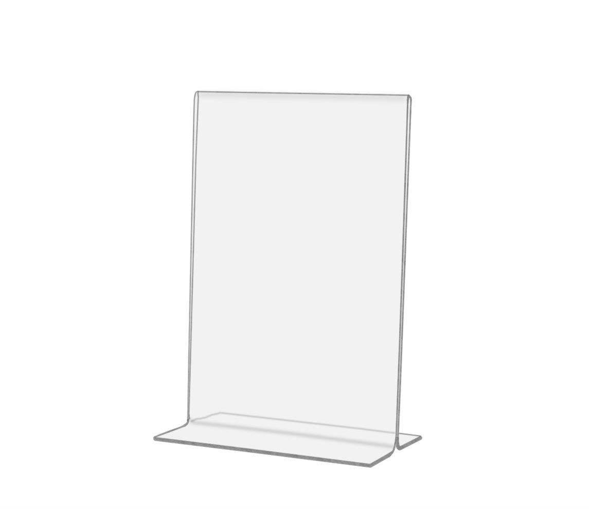 Marketing Holders Clear Acrylic 5&rdquo;W x 3&rdquo;H Bottom Loading, Double-sided Table Sign Holder for Restaurants, Retail Stores and Offices (2, 4" W x 6" H)