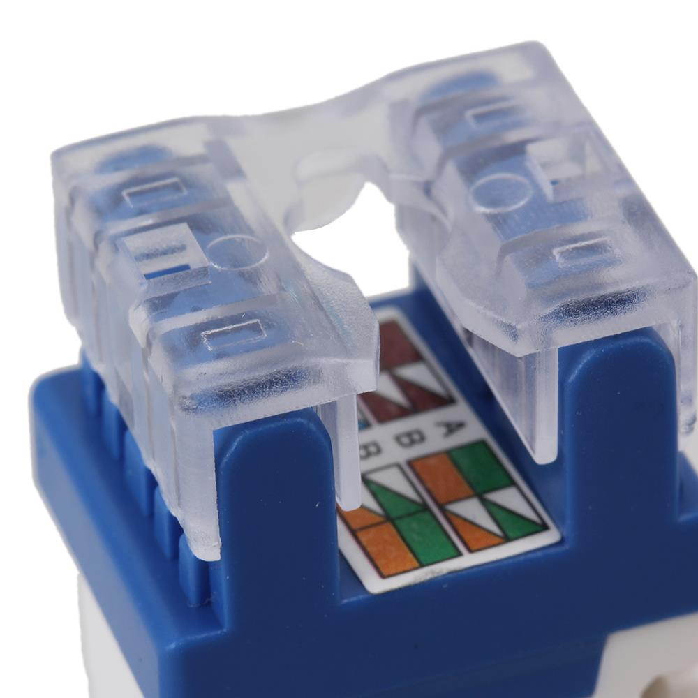 5pcs Cat6 RJ45 Gigabit Coupler Adapter For Keystone Panel 180&deg;