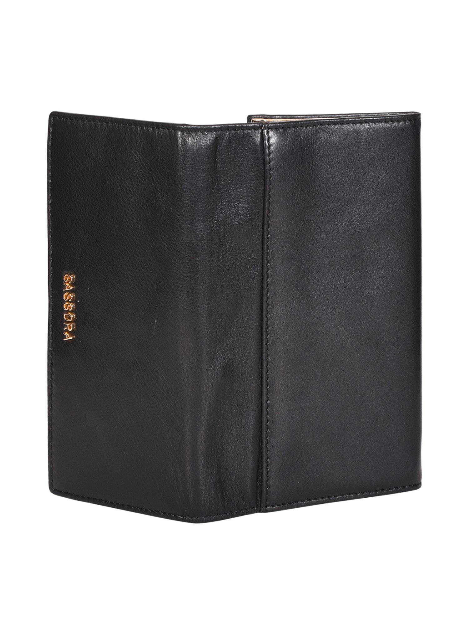 SASSORA Black Solid Rfid Wallet for Women