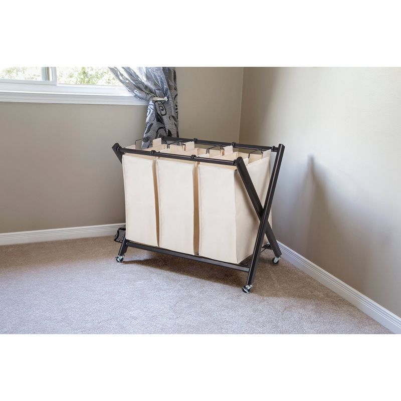 Rolling Triple Laundry Sorter White - Threshold™