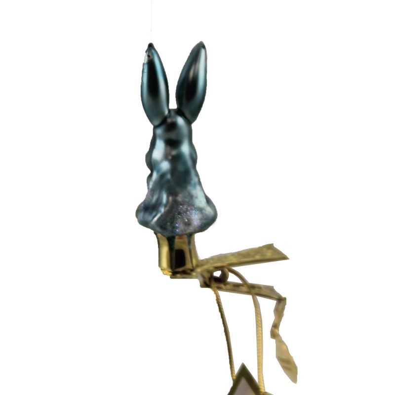 Morawski 2.5" Mini Blue Clip On Bunny Ornament Easter Spring Rabbit  -  Tree Ornaments