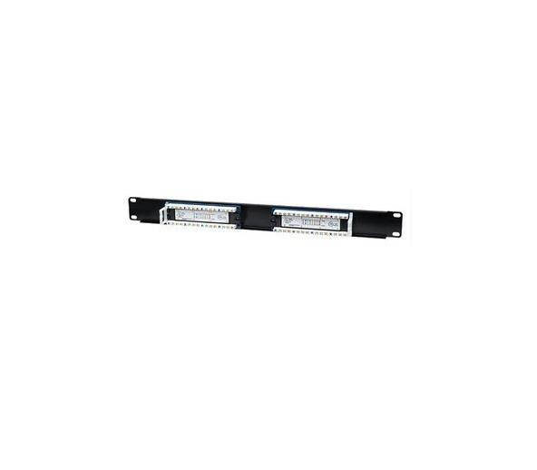 Intellinet Cat5e Patch Panel - 16 Port(s) - 16 x RJ-45 - 1U High - Black - 19" Wide - Rack-mountable