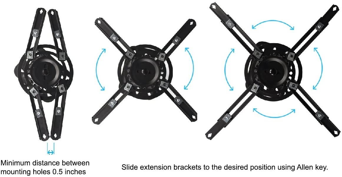 QualGear PRB-717-Blk Universal Ceiling Mount Projector Accessory,Black Mount