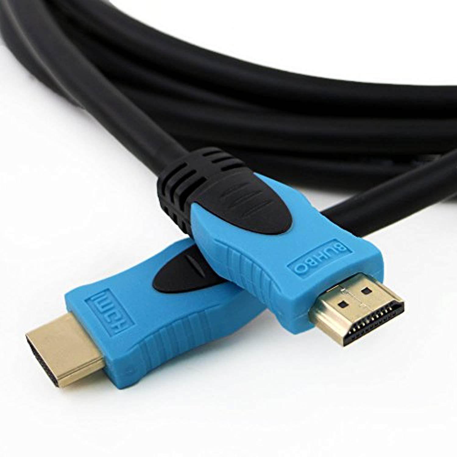 buhbo high speed hdmi 2.0 cable (3 feet) for 4k ultra hd, 3d video, ethernet / audio return - gold plated connectors