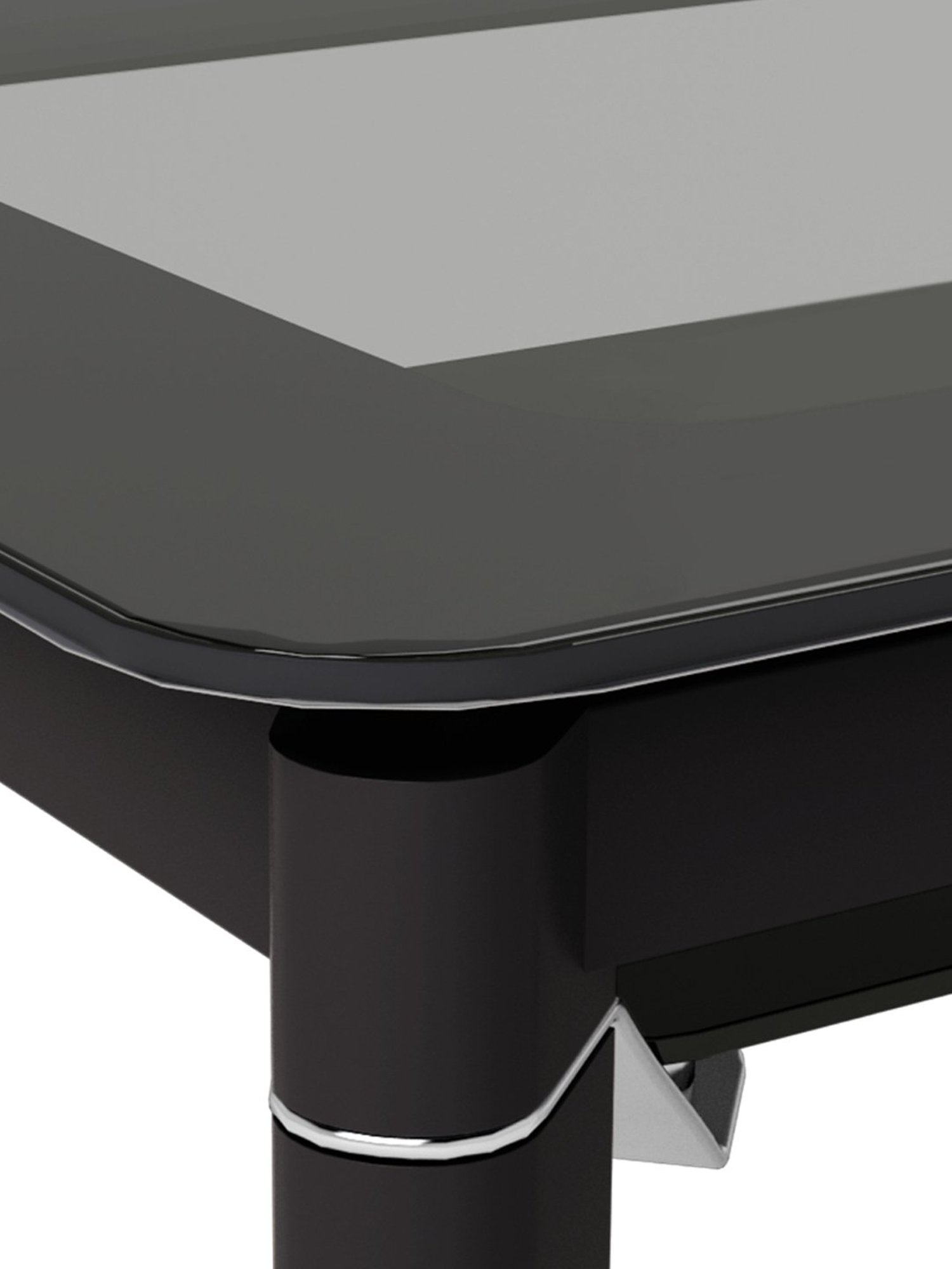 Godrej Interio Brawn Black Tempered Glass 6 Seater Rectangular Dining Table