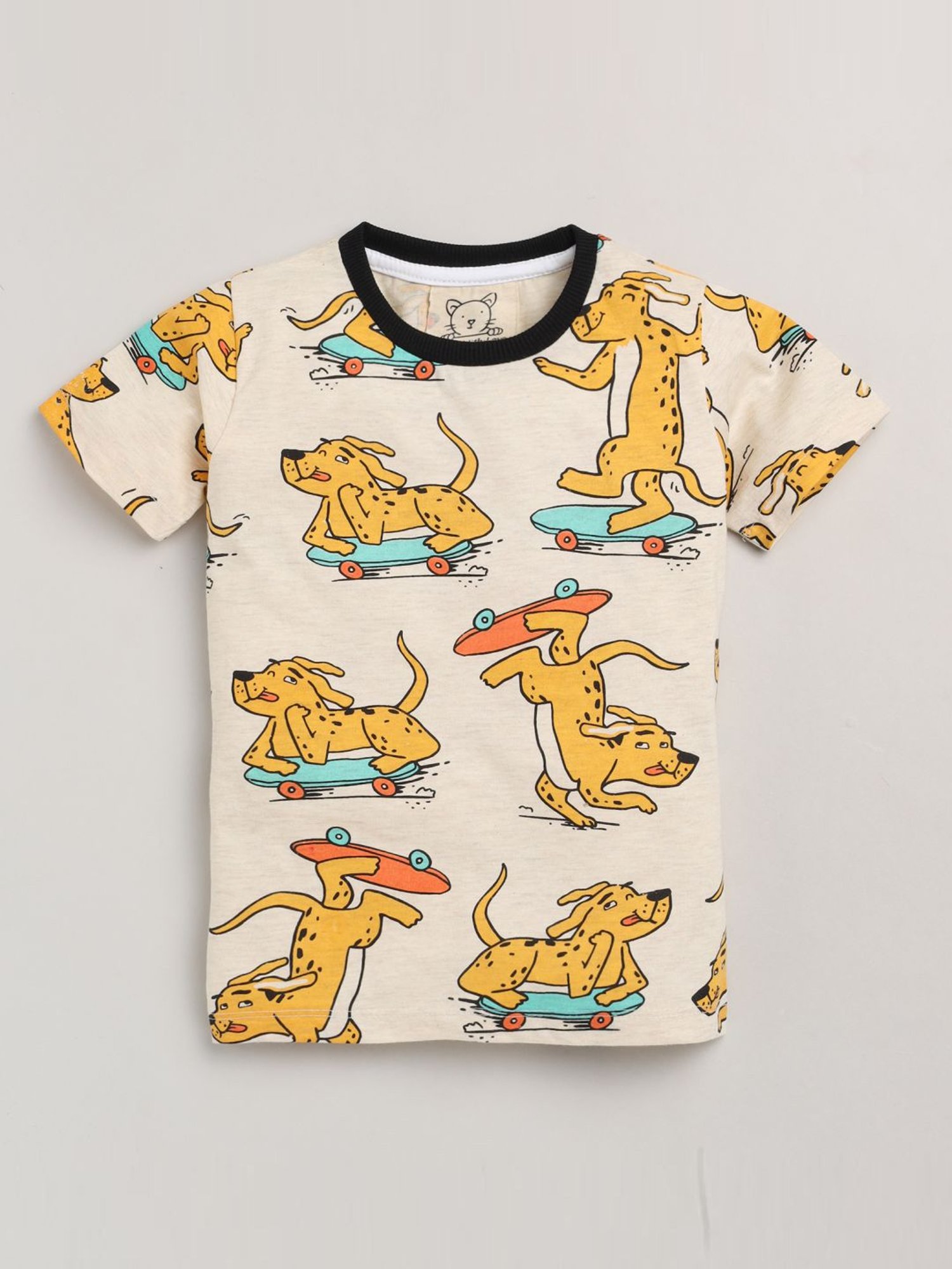 Lazy Shark Kids Yellow Printed T-Shirt & Shorts