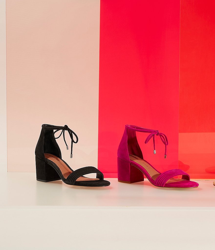 Gianni Bini Rhiaann Suede Ankle Tie Block Heel Sandals