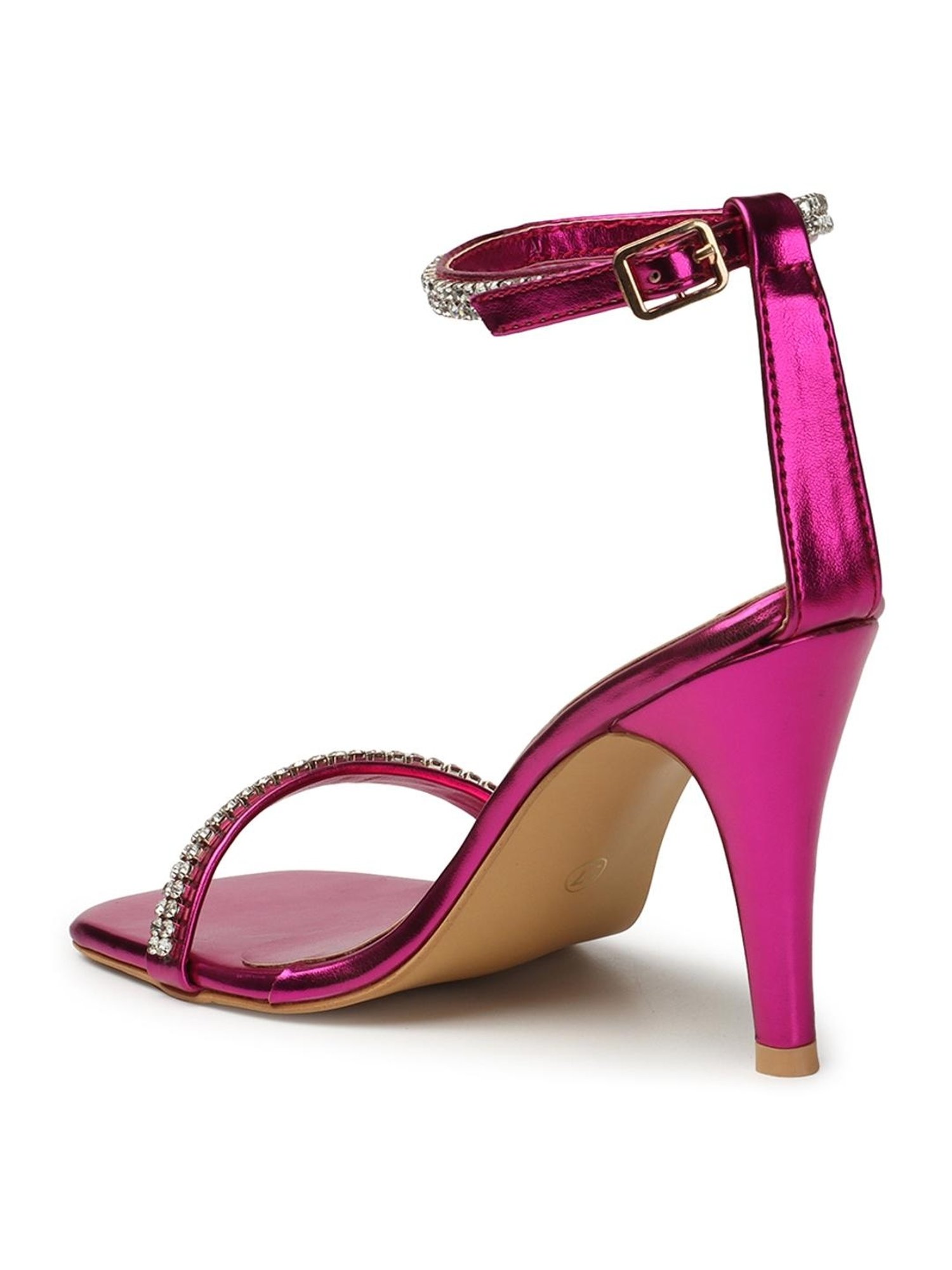 Elle Women's Fuchsia Ankle Strap Stilettos