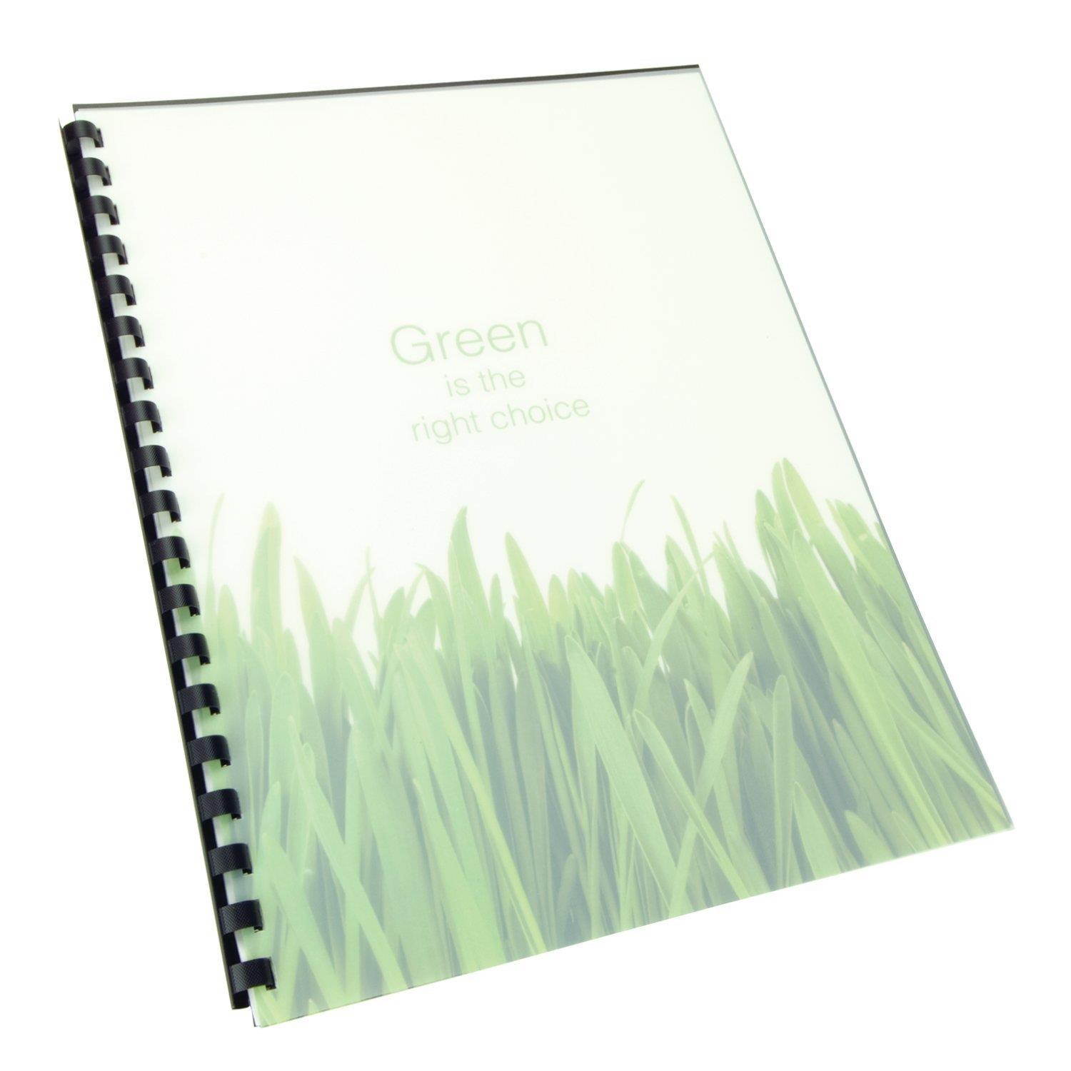 Swingline GBC 100% Recycled Poly Binding Cover, 11"x8-1/2", Frost, Pack of 25 (25817)