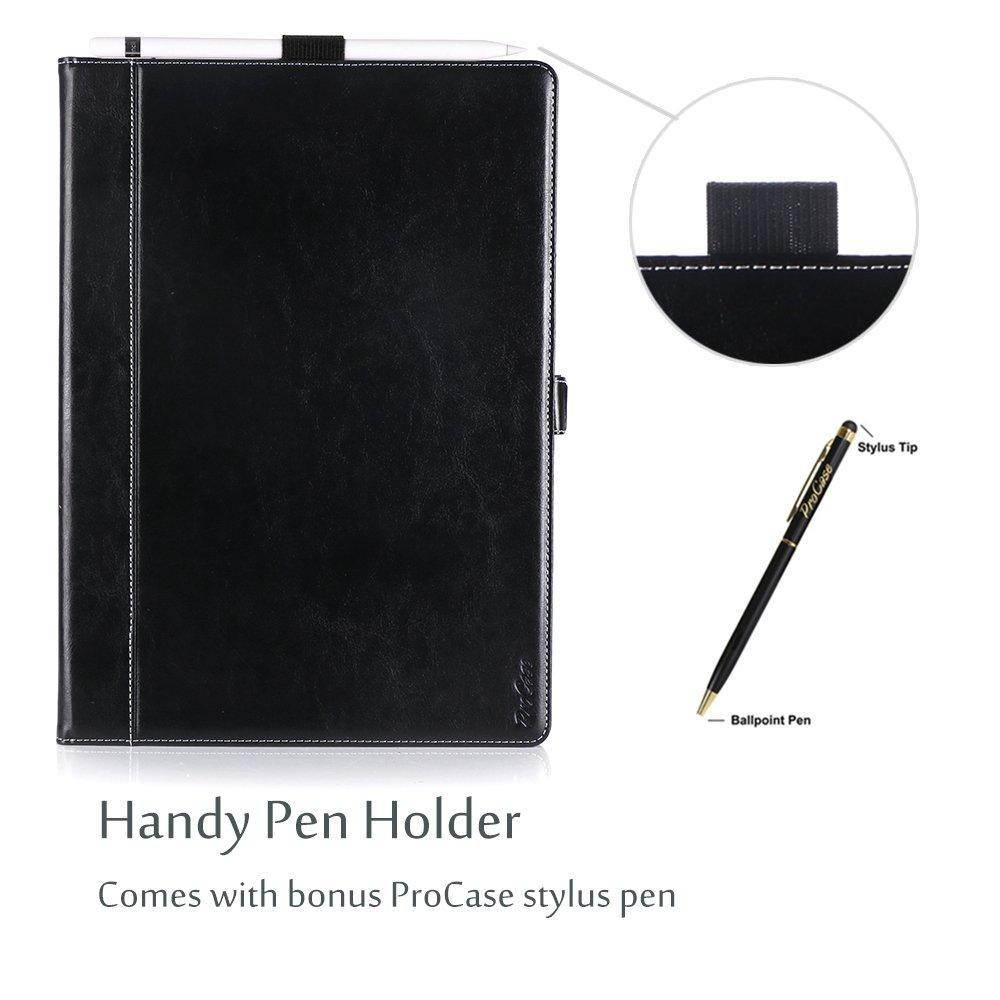 ProCase iPad Pro 12.9 Case - Premium Stand Case Folio Cover for Apple iPad Pro 12.9 Inch (Both 2017 and 2015 models), with Apple Pencil Holder (Black)