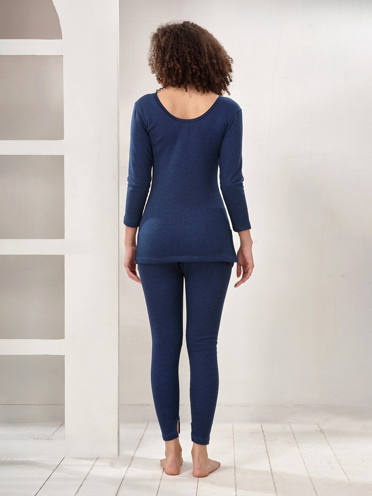 LUX Inferno Navy Plain Top Leggings Set