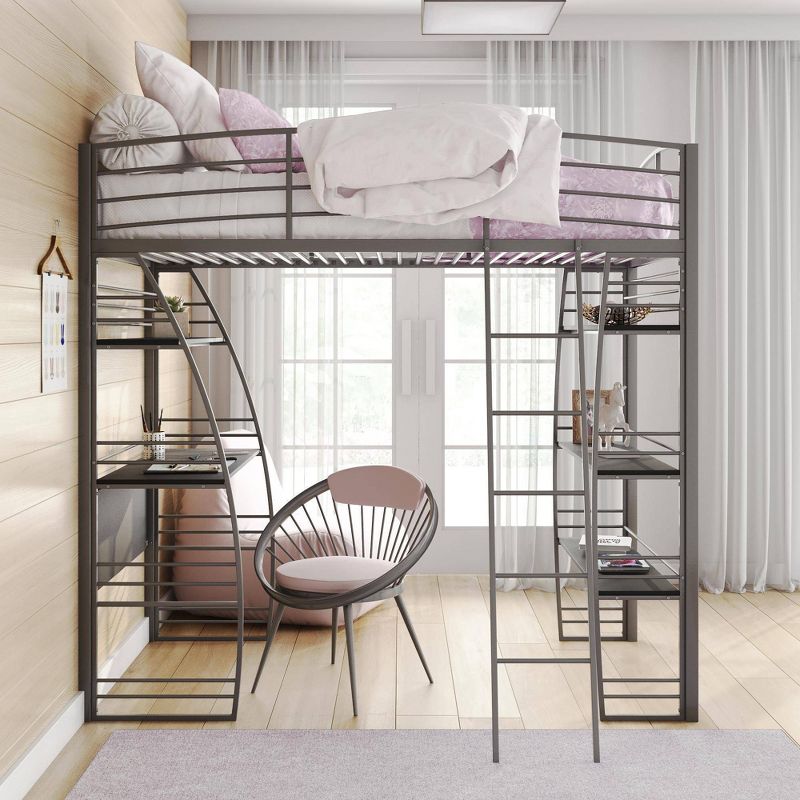 Sandy Loft Bed With Integrated Desk And Shelves - Twin - Room & Joy