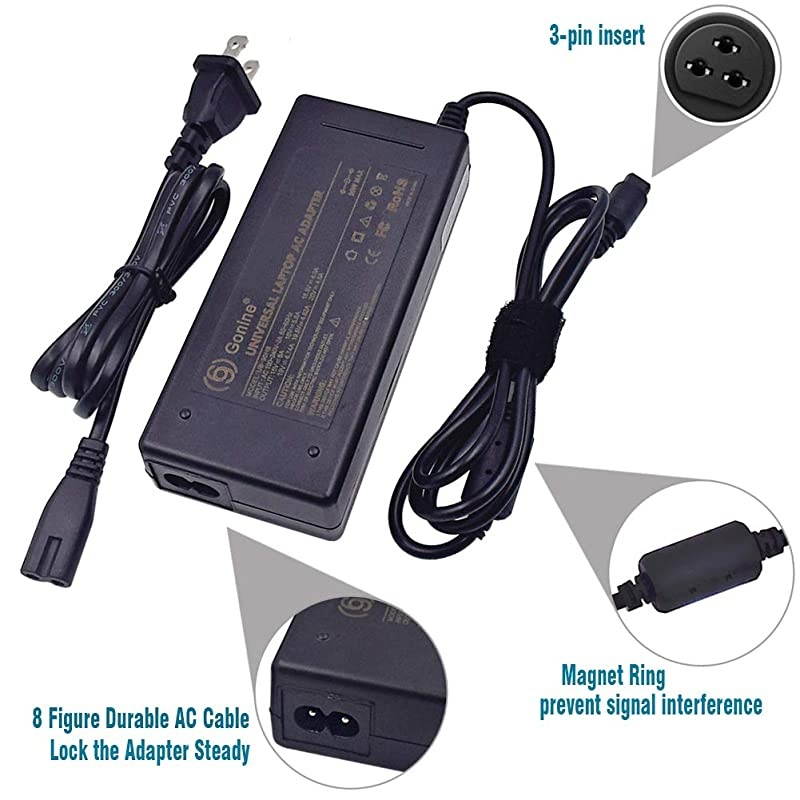 90W AC Universal Laptop Charger 15V 16V 185V 19V 195V 20V Power Adapter Supply for ASUS HP Dell Toshiba IBM Lenovo Acer Samsung Sony Fujitsu Gateway Notebook Ultrabook with 16 DC Jack
