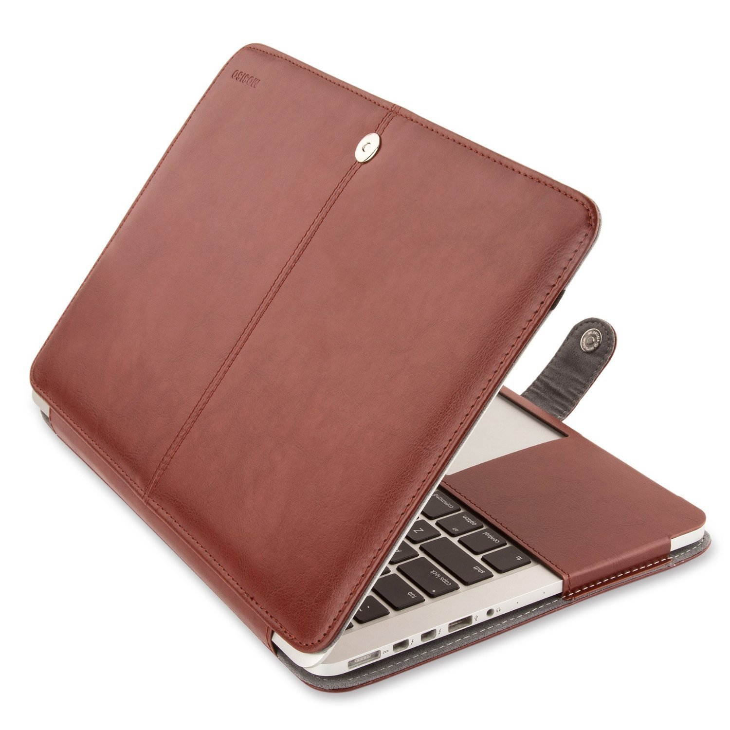 Mosiso Retina 15-Inch Premium Quality PU Leather Book Cover Clip On Sleeve Case Cover for MacBook Pro 15.4" with Retina Display A1398 (No CD-Rom Drive) with One Year Warranty