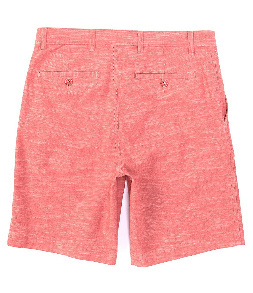 Roundtree & Yorke 9#double; Inseam Flat Front Slub Chambray Shorts
