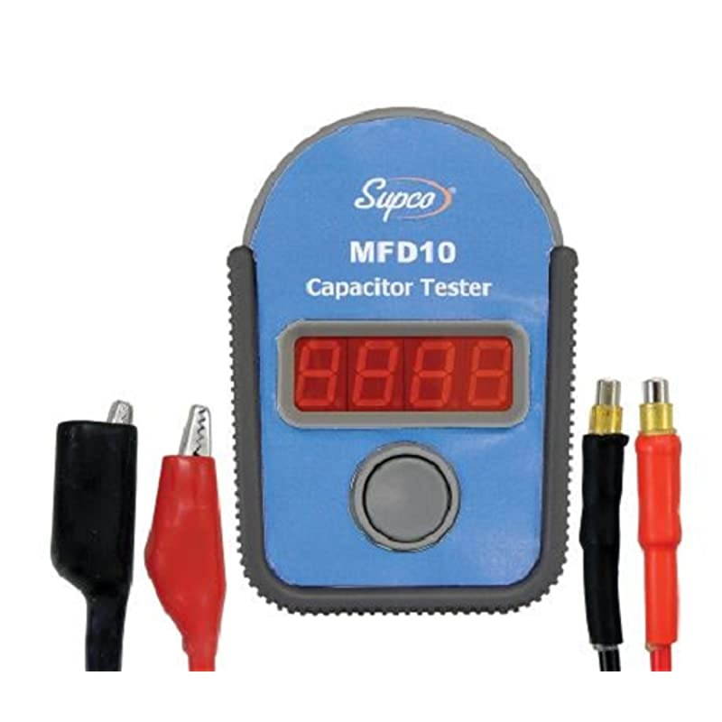 MFD10 Digital Capacitor Tester with LED Display, 0.01 to 10000mF Range, 5% Accuracy