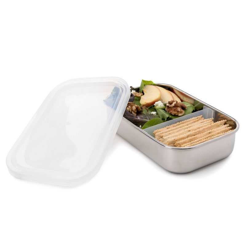 U-Konserve Stainless Steel Food-Storage Container Bento Rectangle 25oz - Clear Plastic Lid