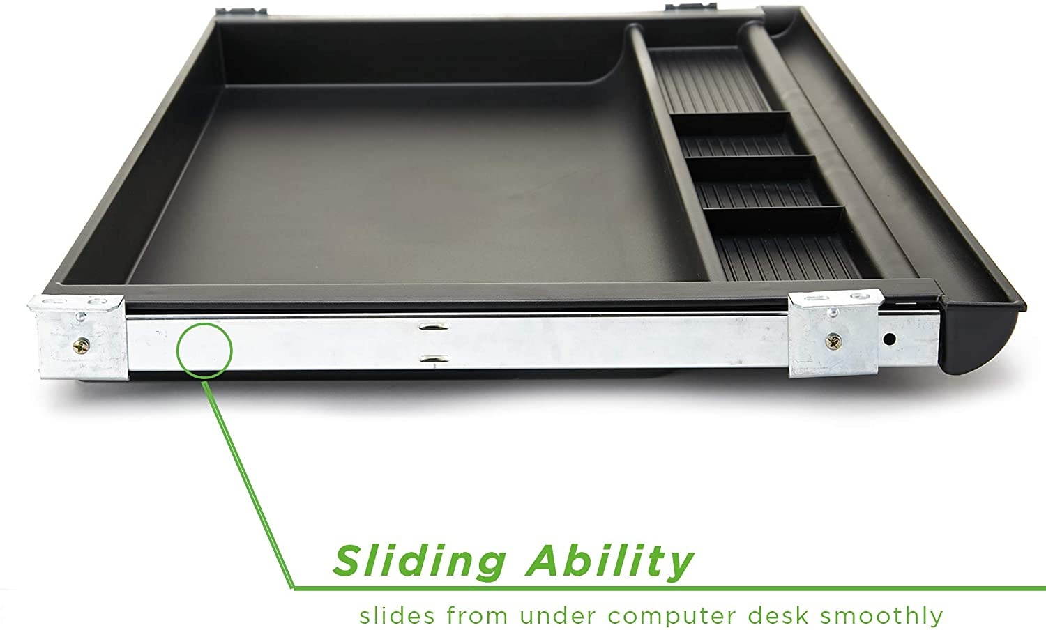 Large Under Desk Tray, Ergonomic Computer Keyboard & Mouse Platform, Adjustable Drawer, Black Keyboard Organizer