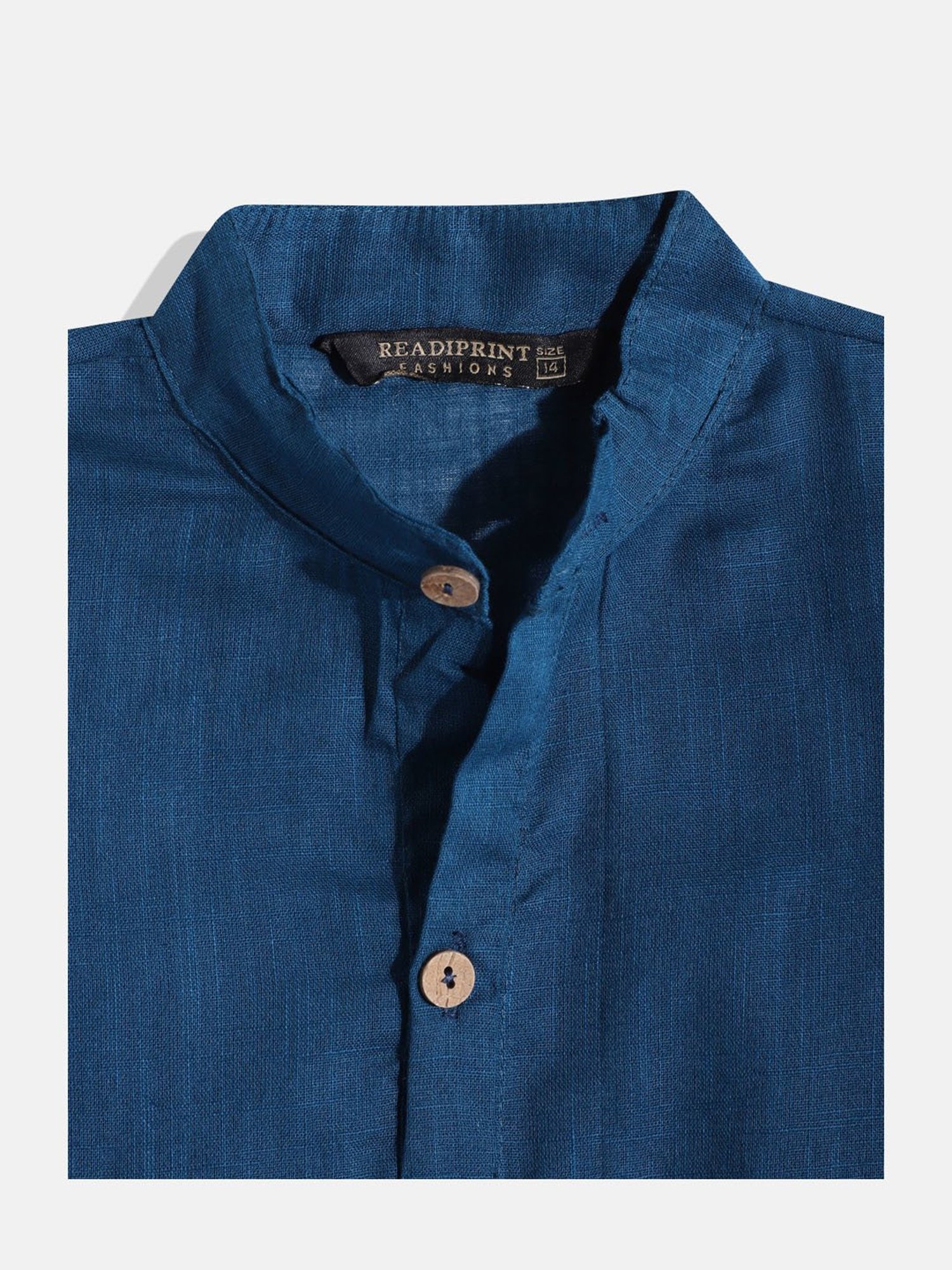 READIPRINT FASHIONS Kids Dark Blue Printed Full Sleeves Kurta, Nehru Jacket with Pyjamas