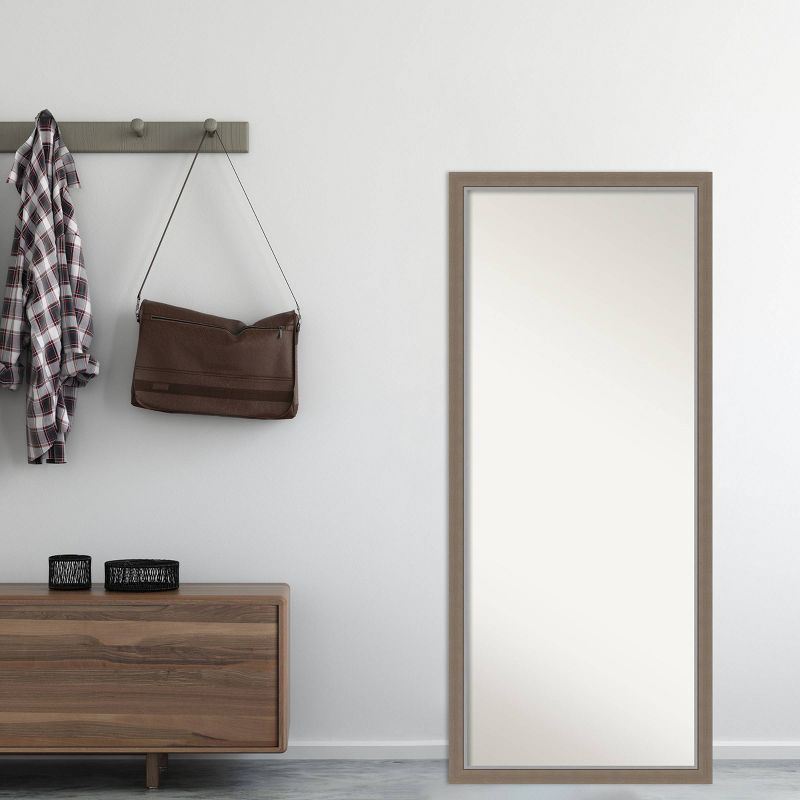 30" x 66" Dove Graywash Framed Full Length Floor/Leaner Mirror - Amanti Art