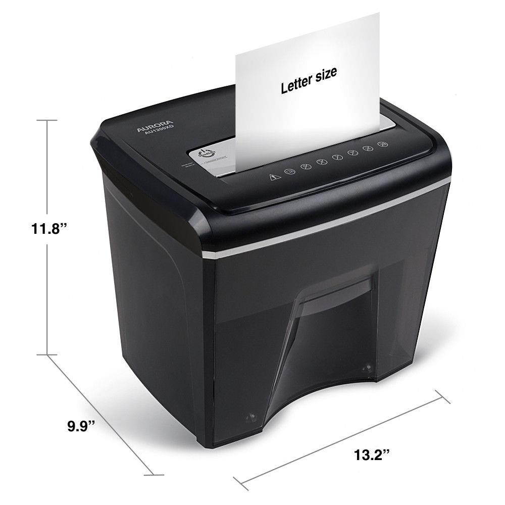 Aurora AU1200XD Compact Desktop-Style 12-Sheet Crosscut Pullout Basket Shredder