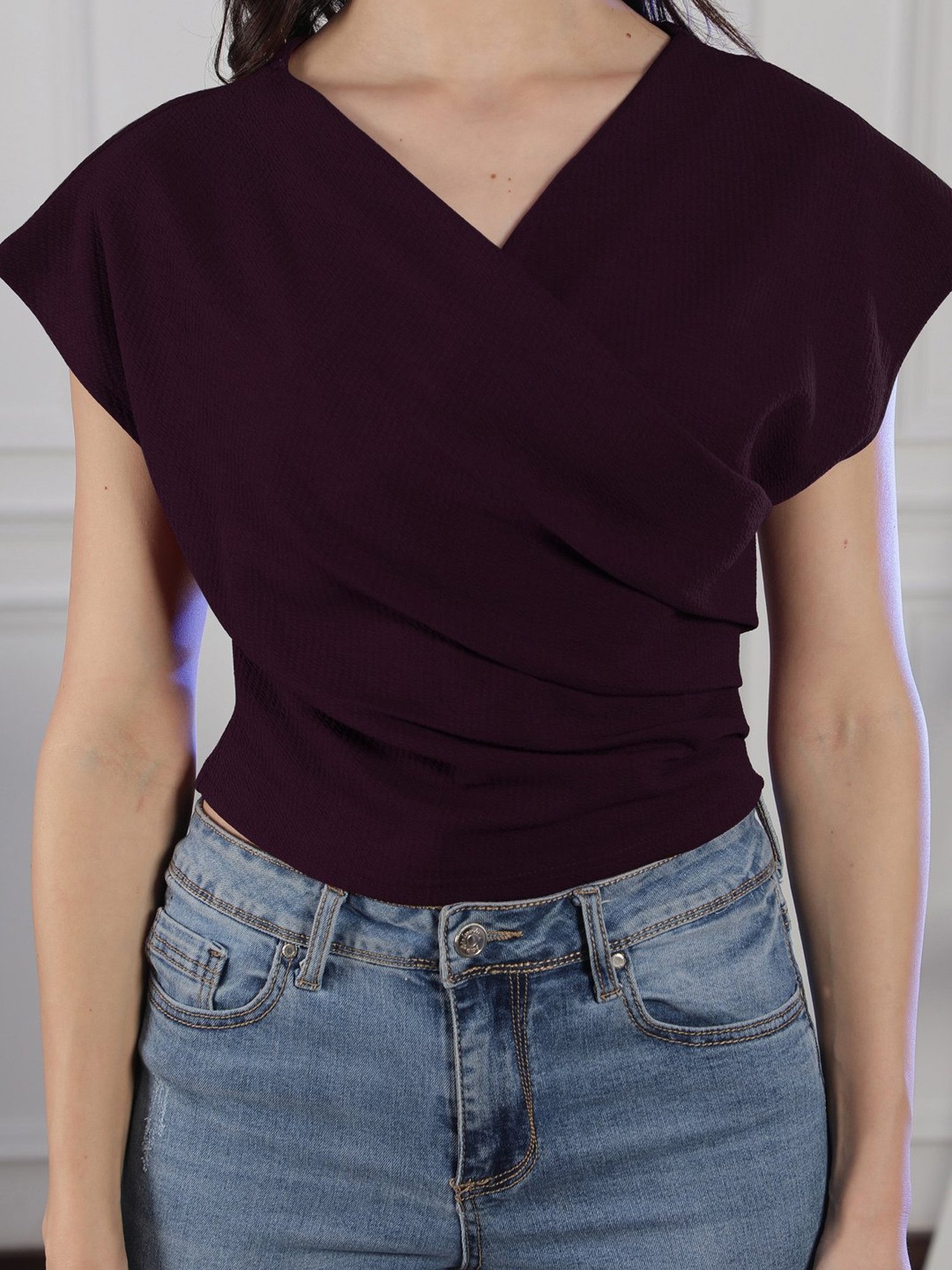 NEUDIS Purple Polyester Crop Top