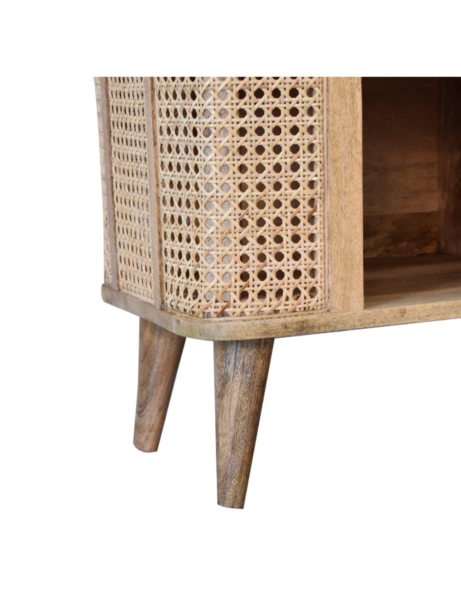 Artisan Furniture Larissa Open Double Brown Wood Cabinet