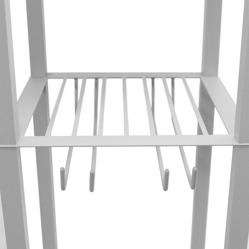 Etagere Organizer Storage Shelf Floor Lamp with Linen Shade Gray - Simple Designs