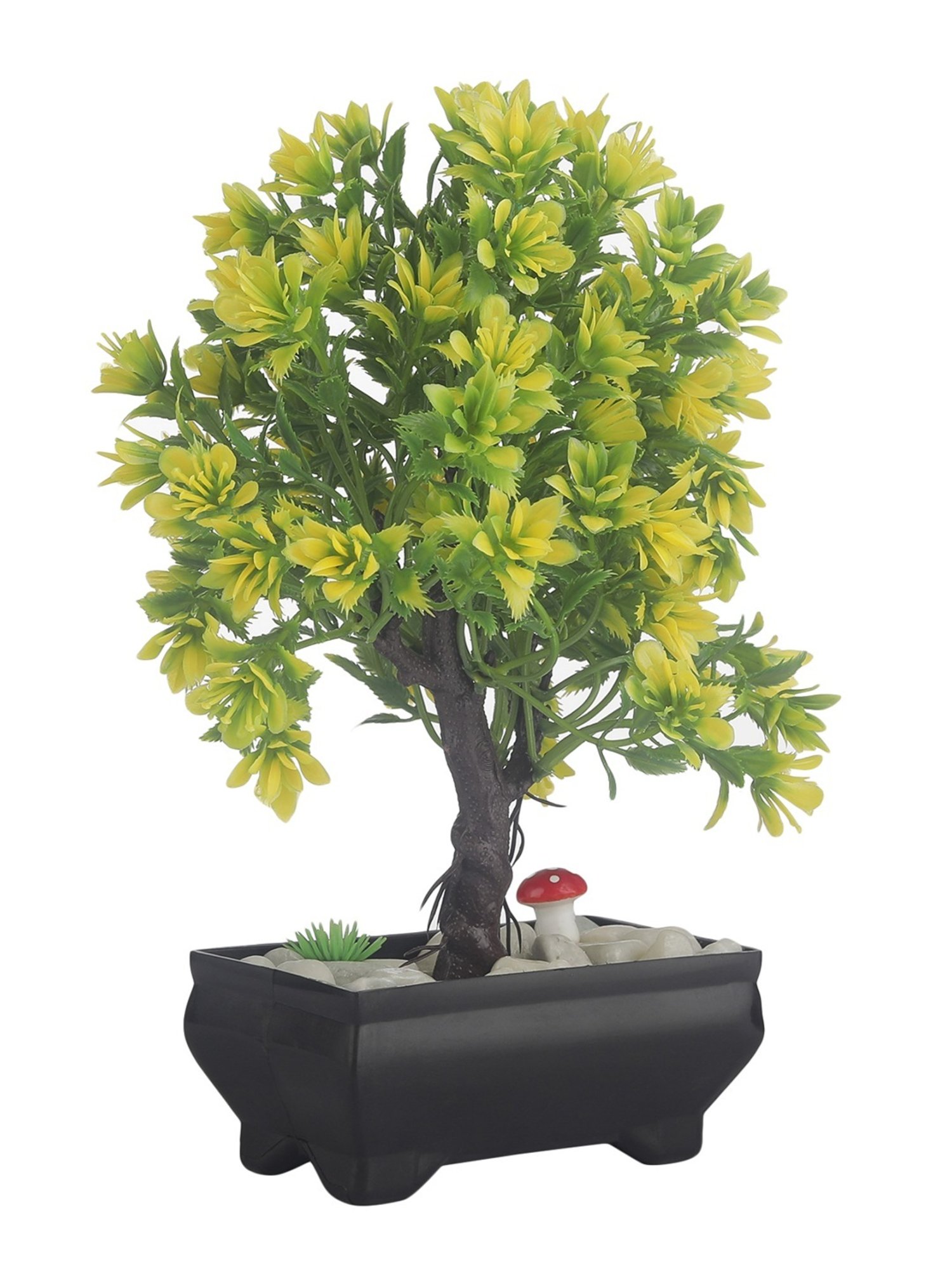 Foliyaj Multicolor Plastic 4 Branched Bonsai Tree