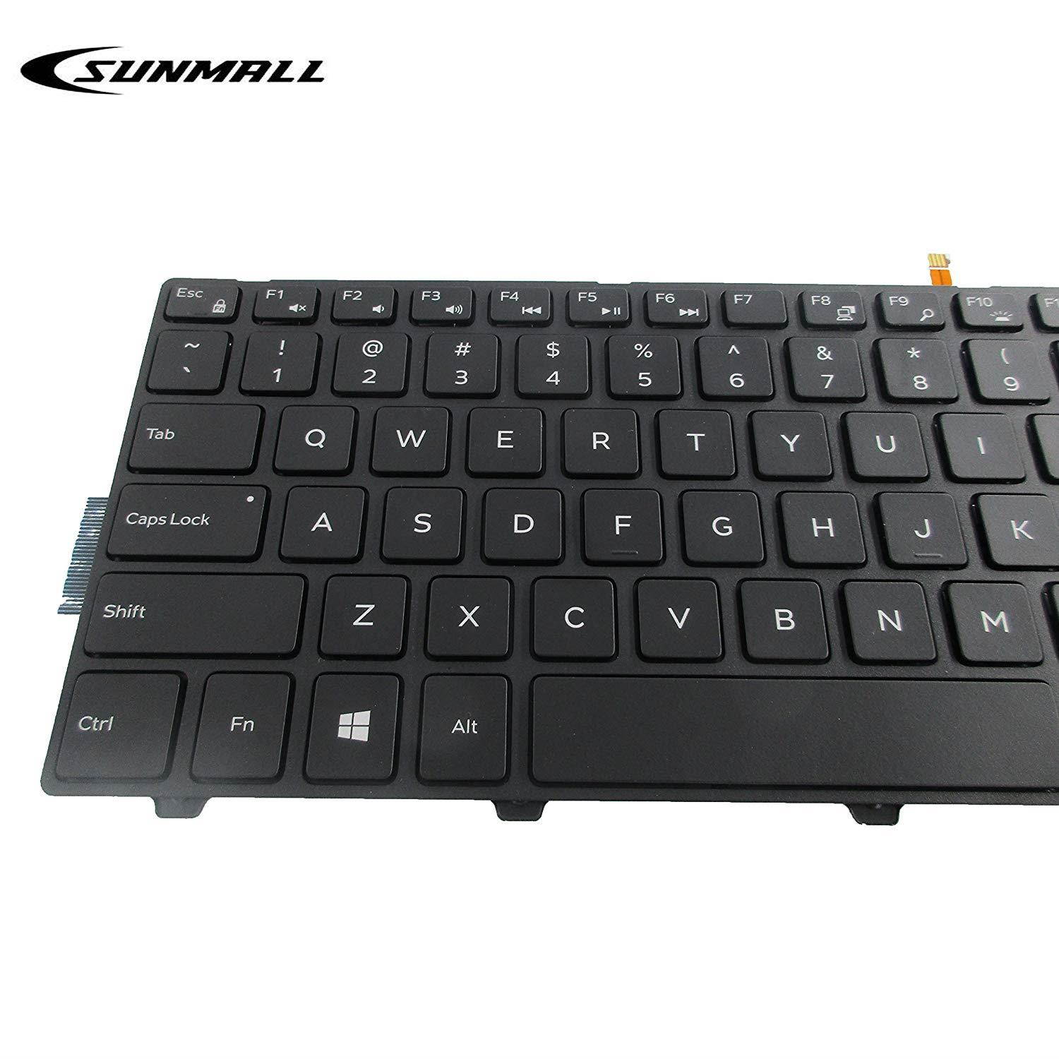 SUNMALL New laptop Notebook Replacement Keyboard with backlit for Dell Inspiron 15 3000 3541 3542 3552 5000 5547 Black US Layout(6 Months Warranty)