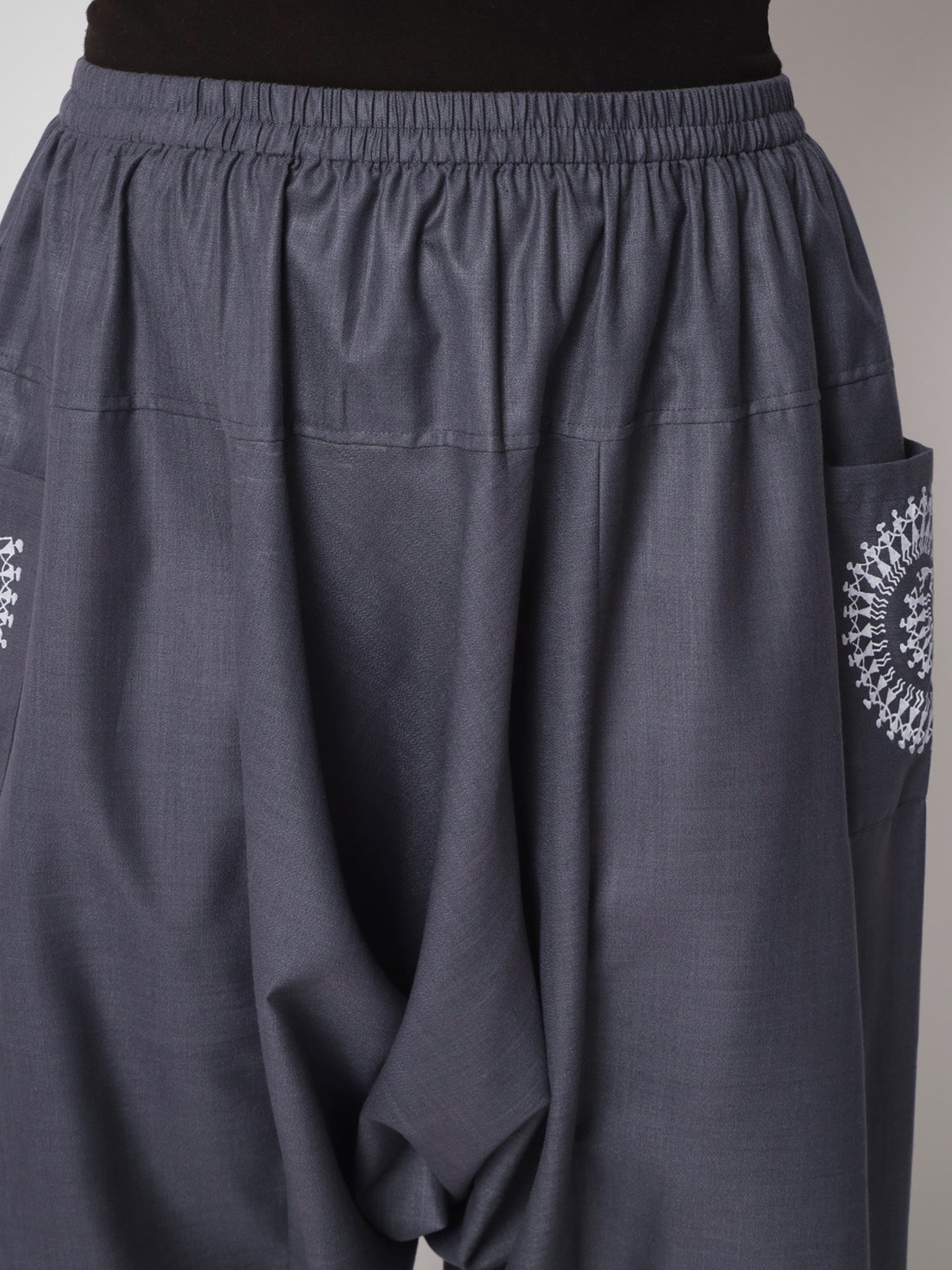 9rasa Grey Printed Plus Size Pants