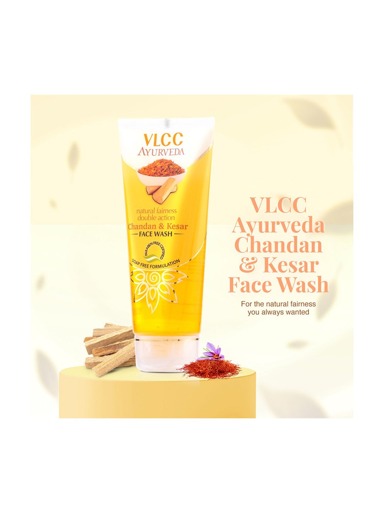 VLCC Ayurveda Natural Fairness Chandan & Kesar Face Wash - Pack of 2