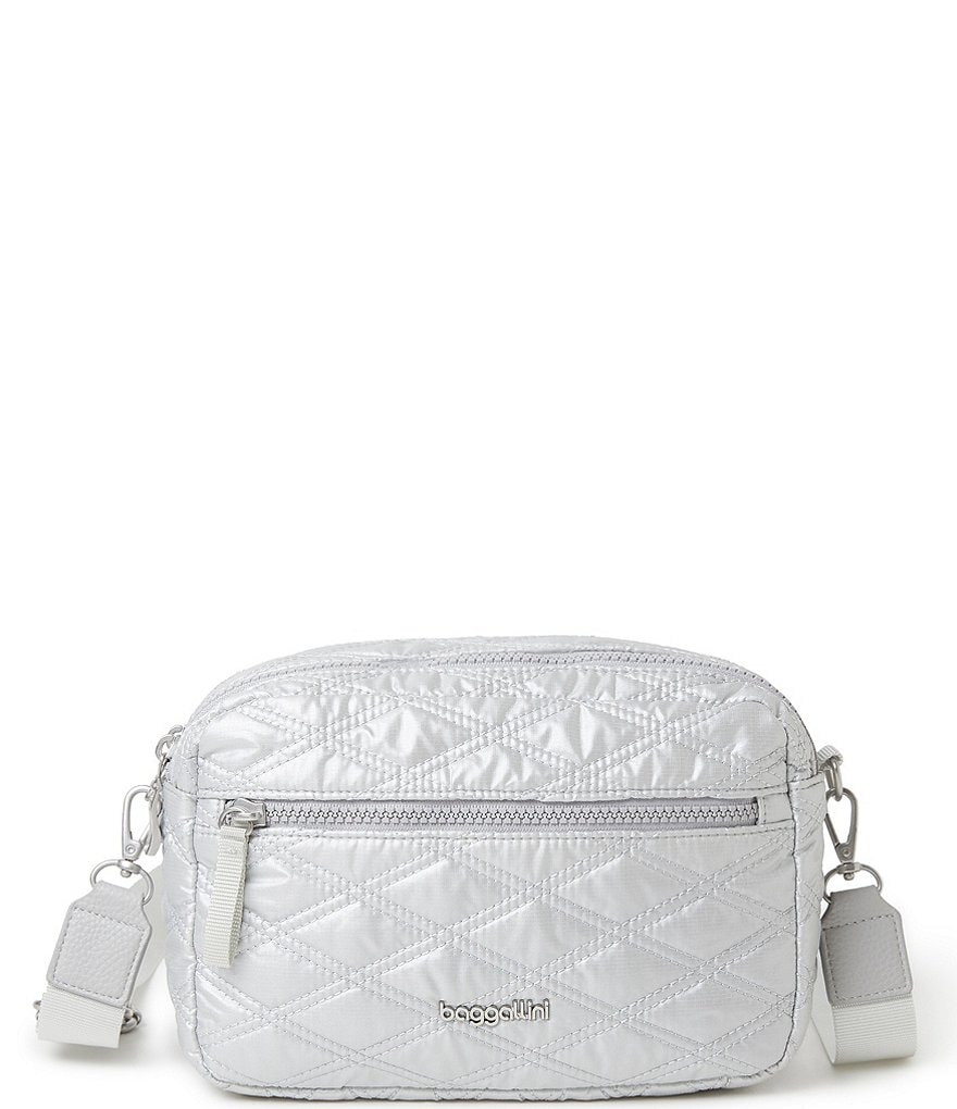 Baggallini Quilted Multi-Compartment Double Zip Crossbody Bag