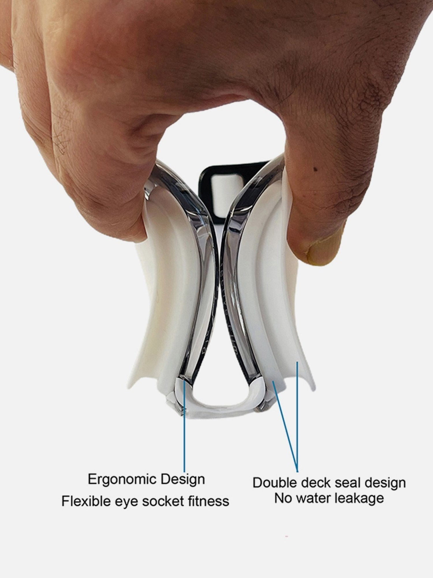 Little Surprise Box X Factor UV Protected Unisex Swimming Goggles with attached Ear Plugs (Grey)